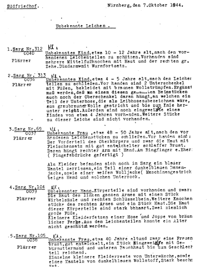 From a record of the dead