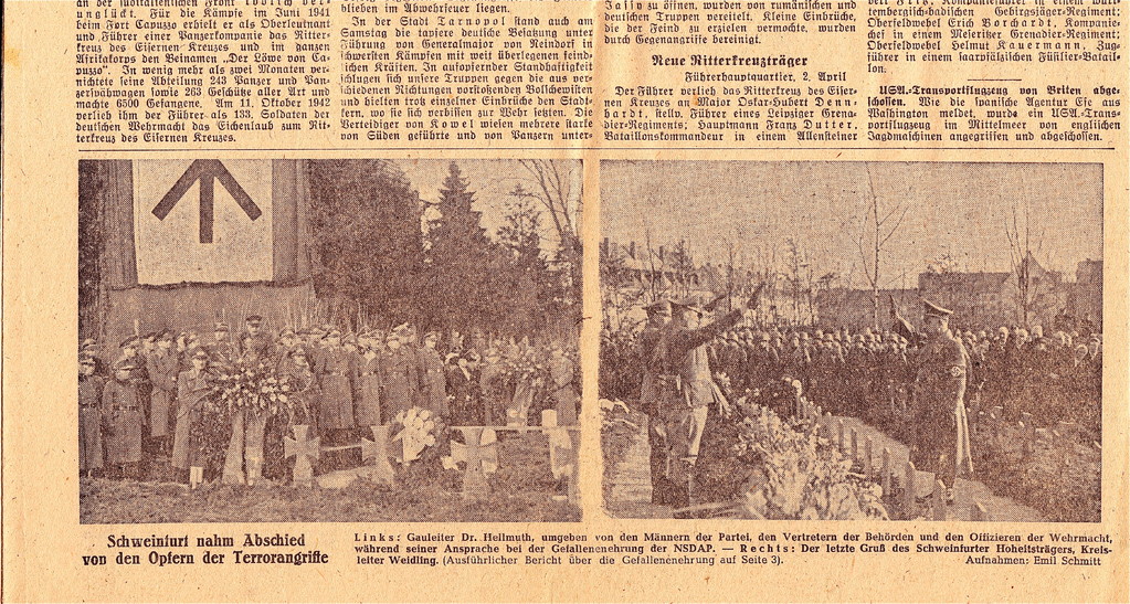German newspaper's report on the victims' funeral